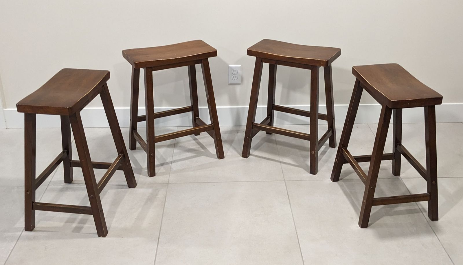 4-Piece Wood Counter Stool Set
