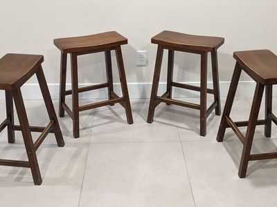 4-Piece Wood Counter Stool Set
