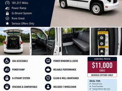 2014 MV1 ADA Vehicle,
Power Ramp, Q-Straint System, make offer 11k obo