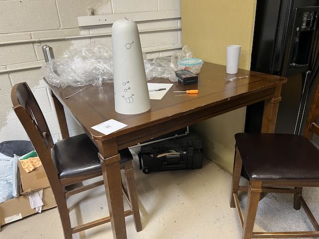Used Wood Table and 2 Chairs