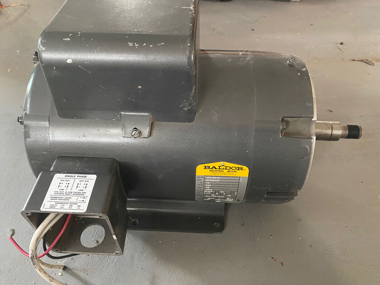 10HP BALDOR 3450RPM 215JM OPEN 1PH PUMP MOTOR