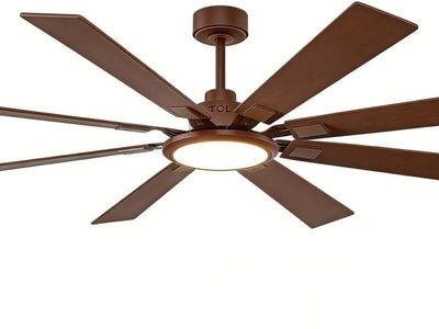 Ceiling Fan with Lights and Remote: 72 Inch 8 Blades, Dimmable Super Bright LED, Noiseless Large Modern Fan