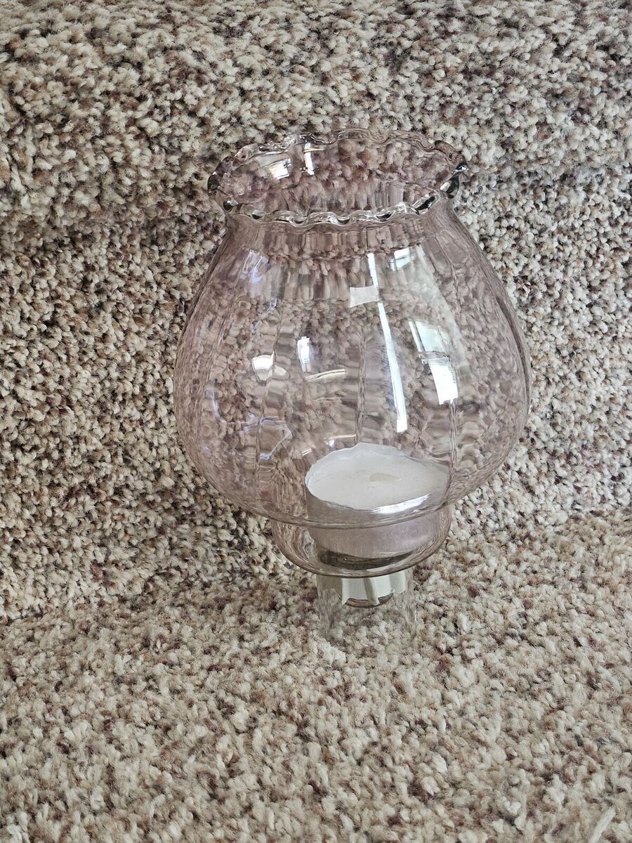 Mid Century Glass Peg Votive Candle Holder set of 3