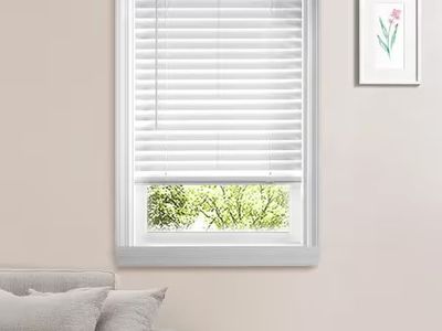 New White Cordless Faux Wood Blind 2in 60x54