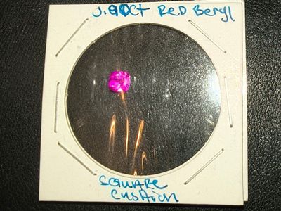 0.90ct Natural Red Beryl Loose Gemstone Square Cushion Cut Bixbite