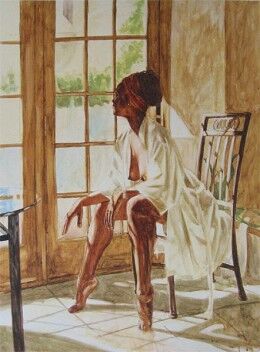 “ Chocolate Rose “ by Alonzo Adams Framed & Signed Limited Edition Nude Print #156 of 500