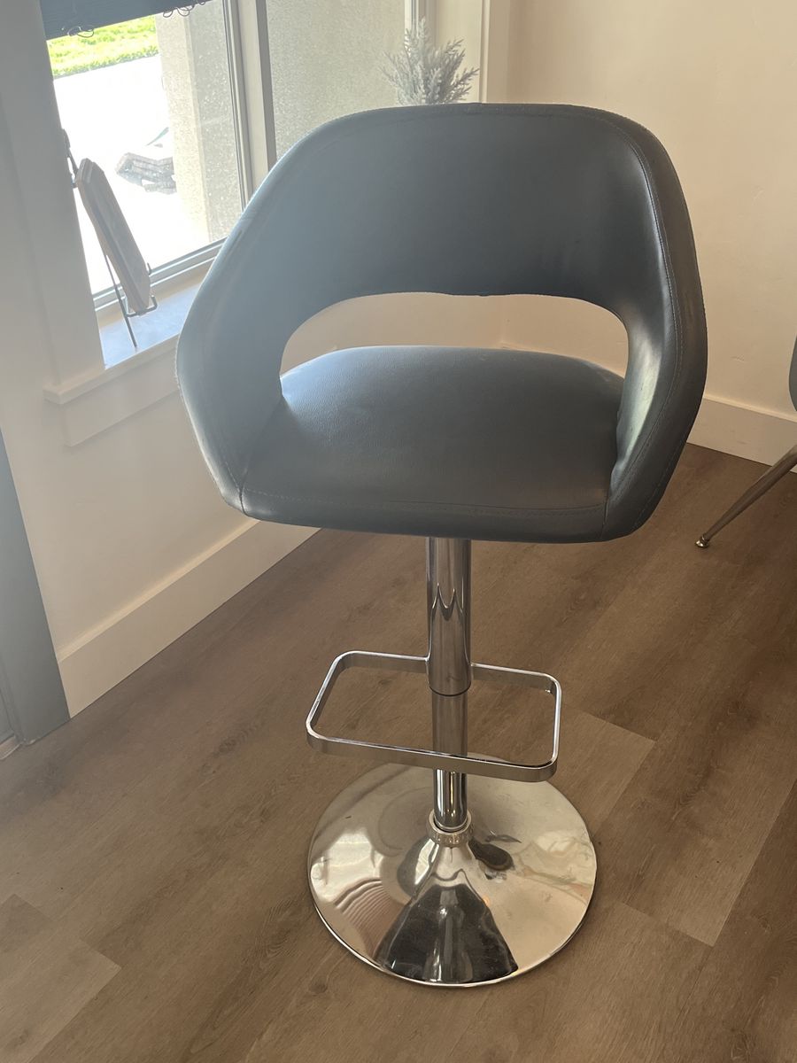 Grey Adjustable Bar Stool
