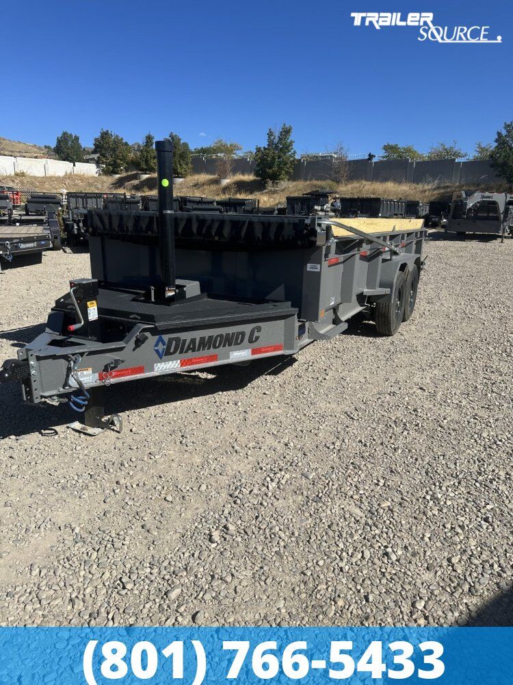 7x16 Diamond C LPT 207 Dump Trailer - 24" Sides - 15.5K GVWR - 14 Ply Tires, Board Brackets, Long Arm Tarp