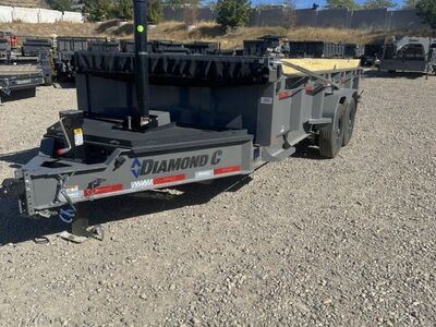 7x16 Diamond C LPT 207 Dump Trailer - 24" Sides - 15.5K GVWR - 14 Ply Tires, Board Brackets, Long Arm Tarp