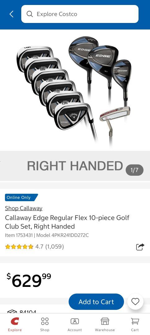 NEW Callaway Edge 10-piece Golf Club Set, RH