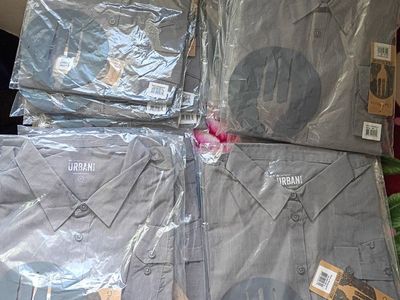 I GOT DIFFERENT SIZES - Chef Works Urbani Men's Gray Long Sleeve Button-Up Chef Shirt, New with Tags.