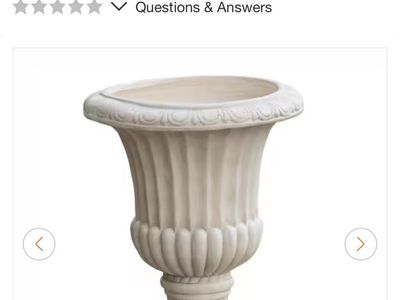 Outdoor Italian Urn-Shaped Planter - Vintage White Flower Pot for Balconies, Gardens, & Backyards