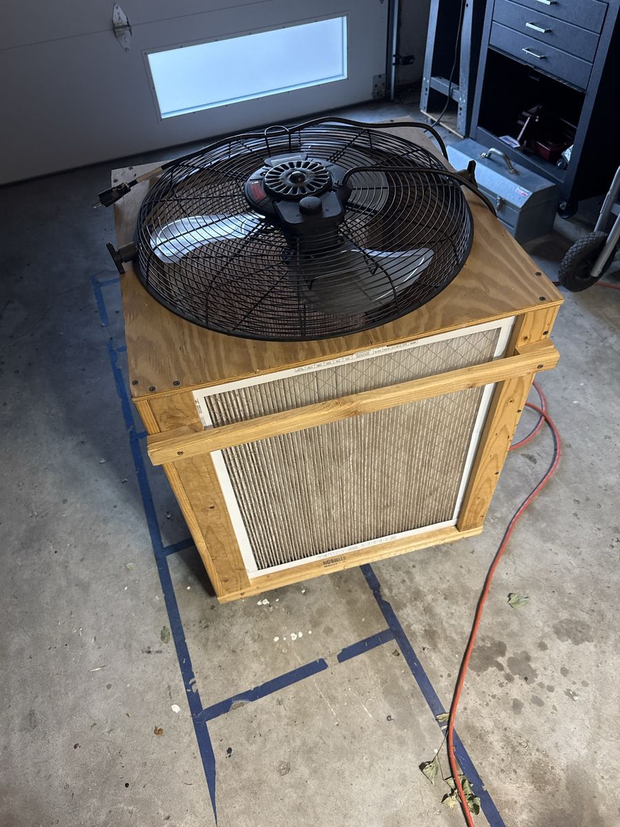 Custom DIY Air Filtration Box Fan Unit on Wheels