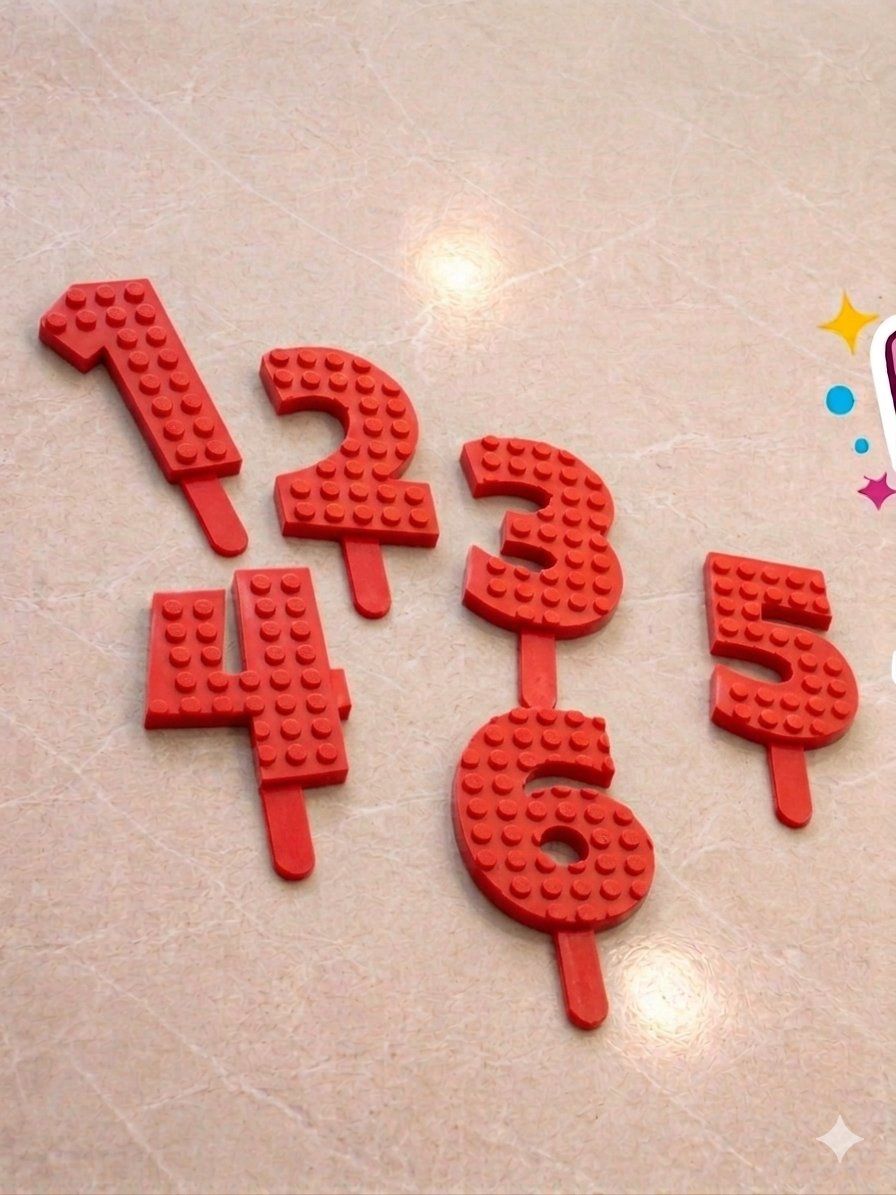 Lego Number Cake Topper Pink Birthday Party Decora