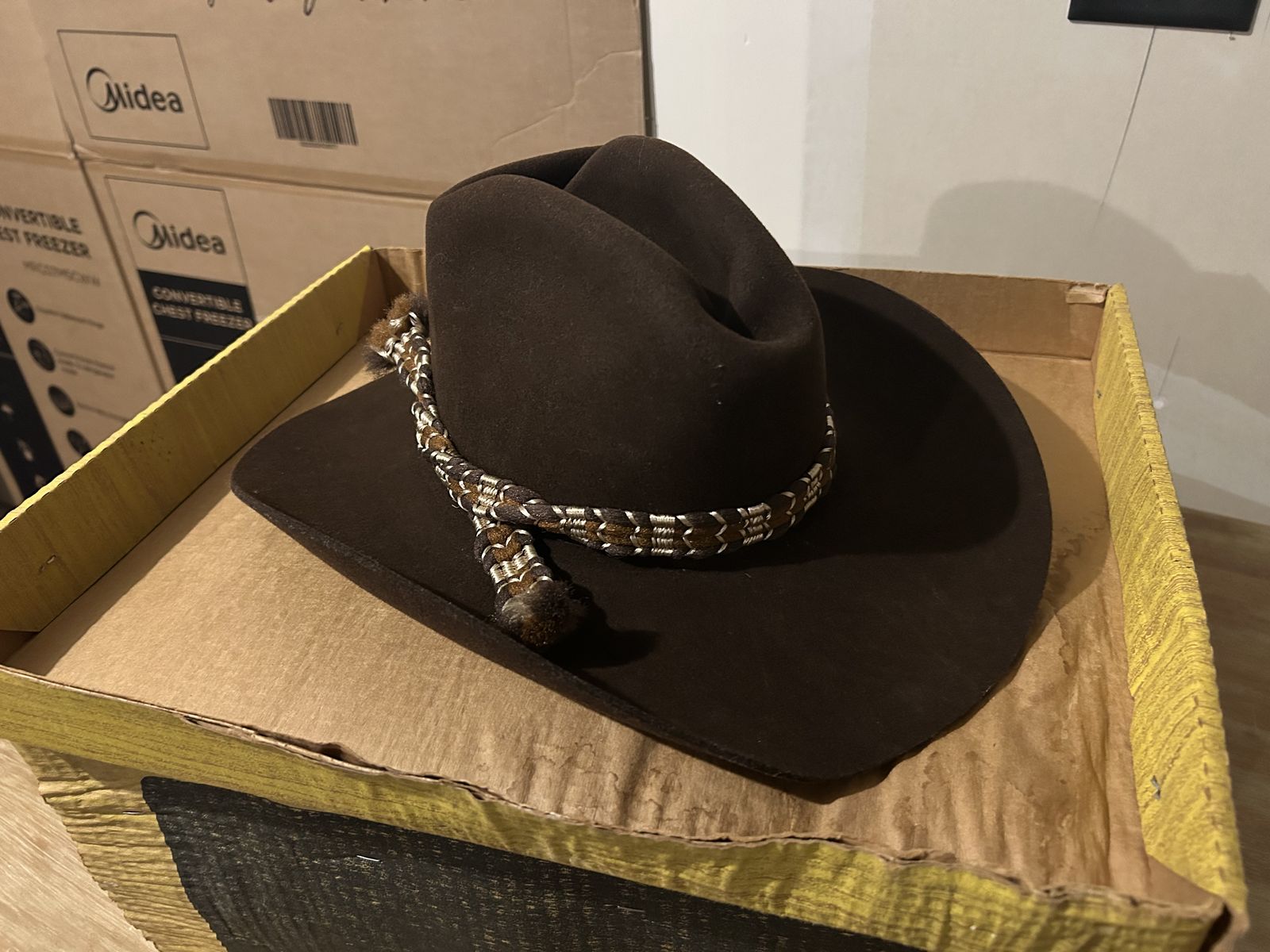 Brown 6 7/8 Vintage American Hat Co Maxi-felt maximal Pure Wool Cowboy Hat