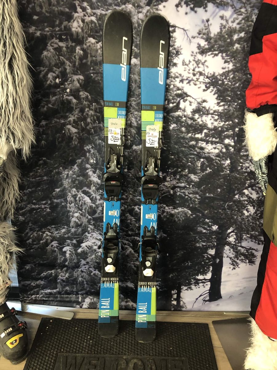 Used Elan Pinball 130cm Jr Skis w/ Elan EL 7.5 AC Demo Binding