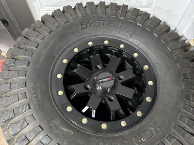 System 3 Off-Road 30x10.00R14 XCR350 Tire with Black Beadlock Wheel - Excellent Condition
