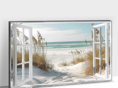 28" x 40" Beah Window Canvas Wrapped Wallart