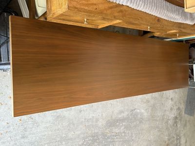 Awesome 1960’s Mid Century Modern Surfboard coffee table real wood top, super long w drawers MCM