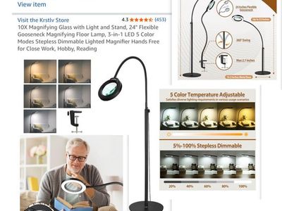 Lighted magnifying glass with stand