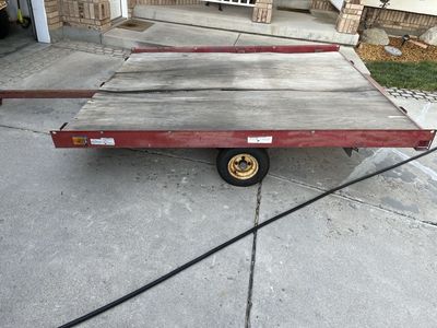 8x7 Utility Trailer with 3ft Sides & Tilt Option - New Tires, Plywood Deck for Snowmobiles/Motorcycles