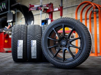 18" Voxx | 235 45 18 Michelin Cross Climate 2 | Tesla Model 3 | Wheel Package | All Season Tires | 235/45r18 | Honda | Toyota