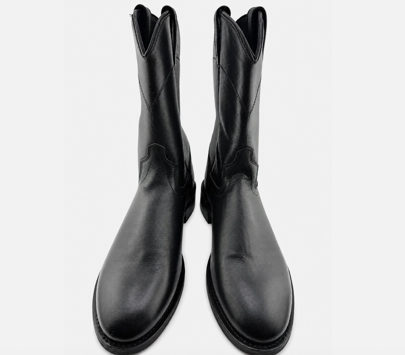 NEW Old West SRM4010 Men's Black Leather Western Cowboy Boots Size 10D NWOB