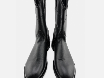 NEW Old West SRM4010 Men's Black Leather Western Cowboy Boots Size 10D NWOB