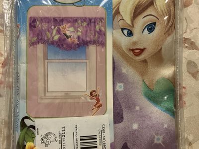 Disney Fairies Tinker Bell Window Valance Curtain 50 in x 18 in Purple Catch You Later