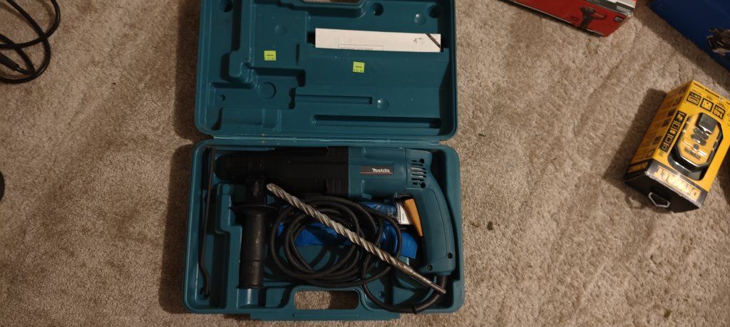 Makita Rotary Hammer Drill Model HR2410 with Case & Chicago Electric Jigsaw