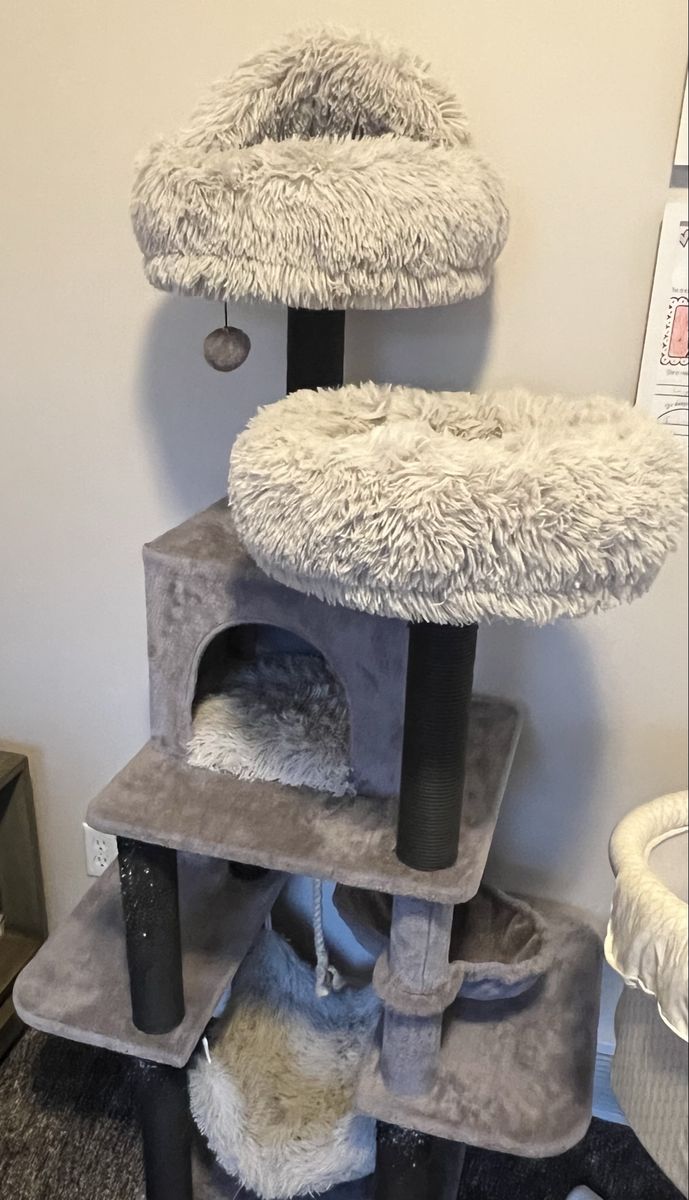 Large Multi-Tier Cat Tree w/ Condo, Scratching Posts & Perches