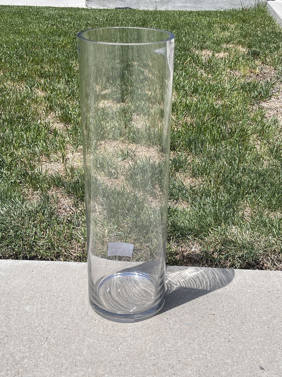 7 Heavy glass 20 inch Hurricane vases $25 all 7