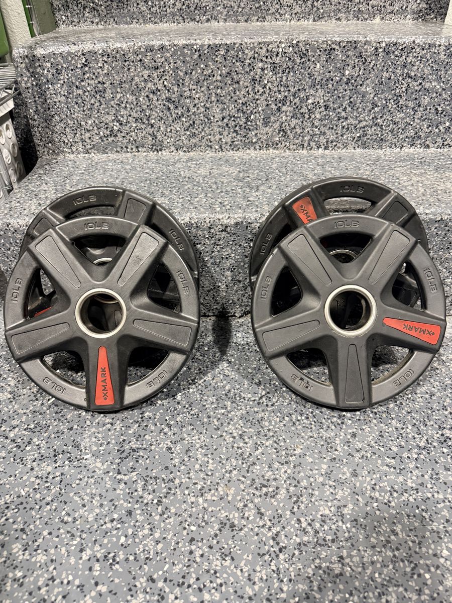 XMark 10lb rubber coated weight plates (2 pairs)