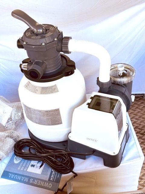 INTEX Krystal Clear Sand Filter, Pump, and Multi-port Valve, 2100 GPH