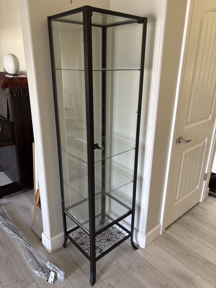 IKEA Detolf Glass-Door Cabinet - Black Frame Display Case