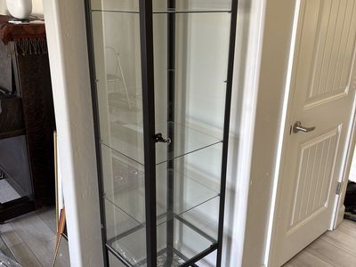 IKEA Detolf Glass-Door Cabinet - Black Frame Display Case