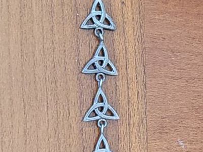 Vintage 925 Silver Bracelet Signed PSCL Celtic Trinity Knot Triquetra 7 Inch Bracelet