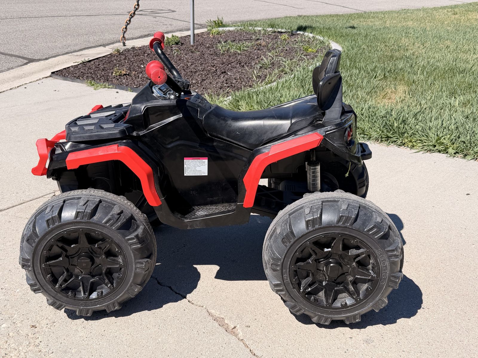 Kids Ride-On ATV Black Red Dewalt Powered