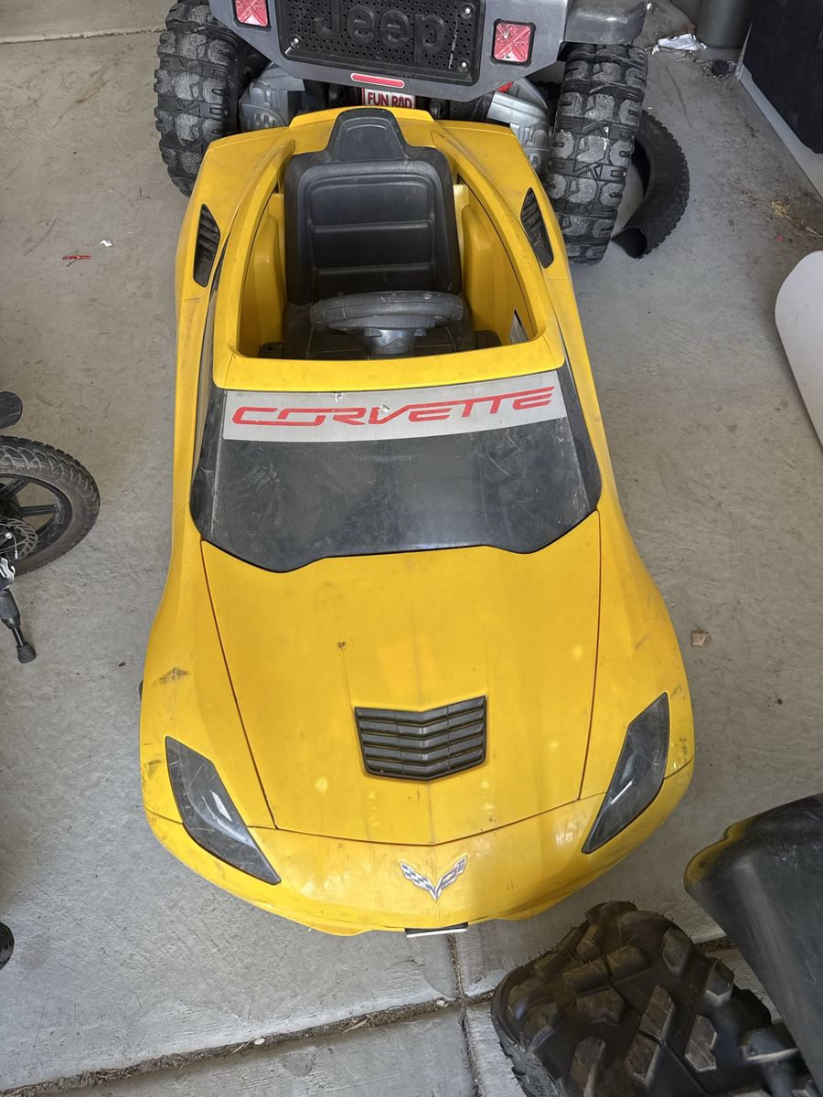Yellow Corvette Ride-On Toy Car