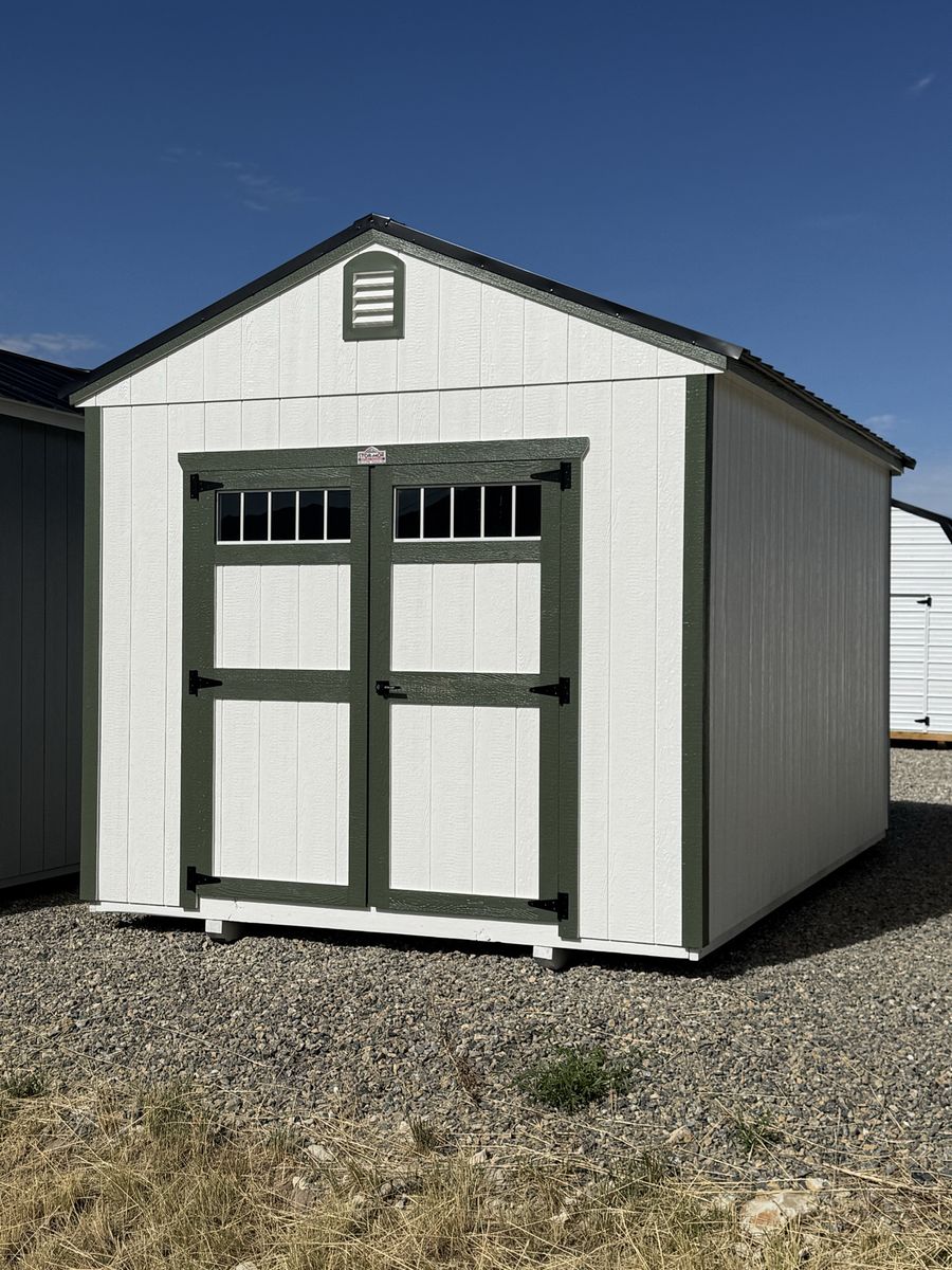 10x16 Utility Storage Shed with Double Doors and Windows