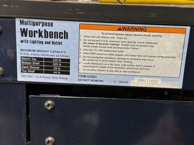 Multipurpose Workbench with Lighting and Outlet - 514 lb Capacity - $50 OBO
