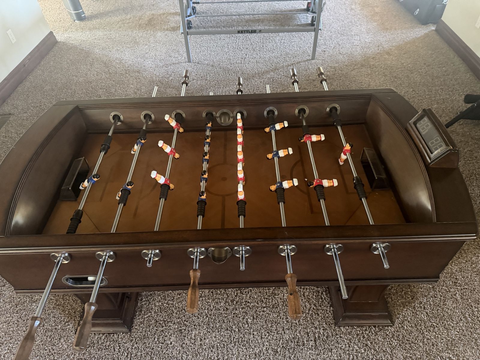 Premium Solid Wood Foosball Table with Electronic Scoreboard – Excellent Condition