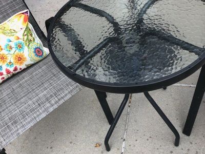 Outdoor Patio Bistro Set - 2 Chairs & Glass Table