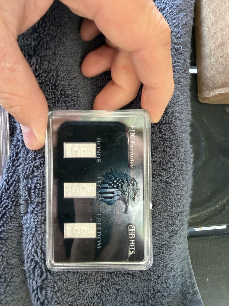 EDC Exclusive 1 Gram .999PS Silver Bar Set - Honor, Legacy, Freedom - OHB HITS