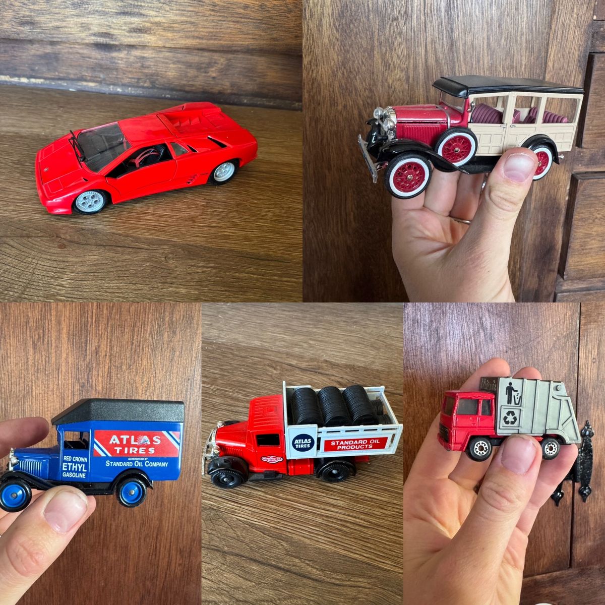 Model Cars Ford Lamborghini and Tire Truck