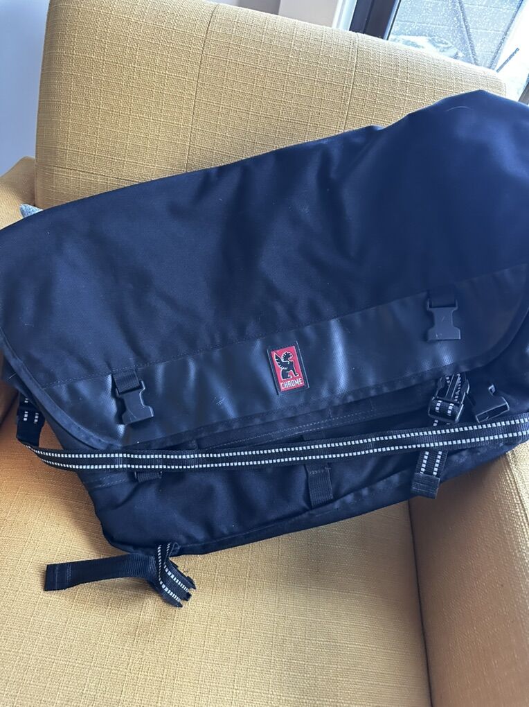 Large Chrome Messenger Bag Backpack