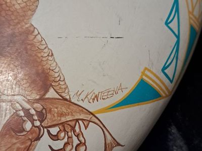 Signed Mike Kanteena Native American Eagle Pillow Vase Ceramic Art Decor