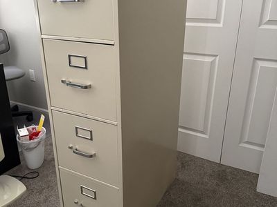 Heavy-Duty Metal 4-Drawer Vertical Filing Cabinet - Tan/Beige