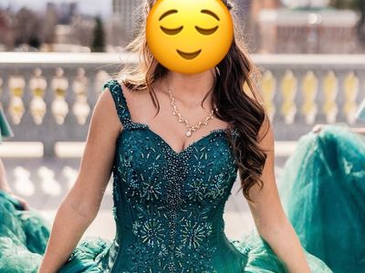 Quinceañera Dress with Lace-Up Back, Size 5