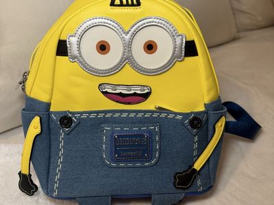 Loungefly Despicable Me Minions Otto Mini Backpack Yellow Blue Faux Leather Fun Bag